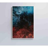 Quadro Abstrato água E Fogo 80x120 Cm Vidro Impresso - 1