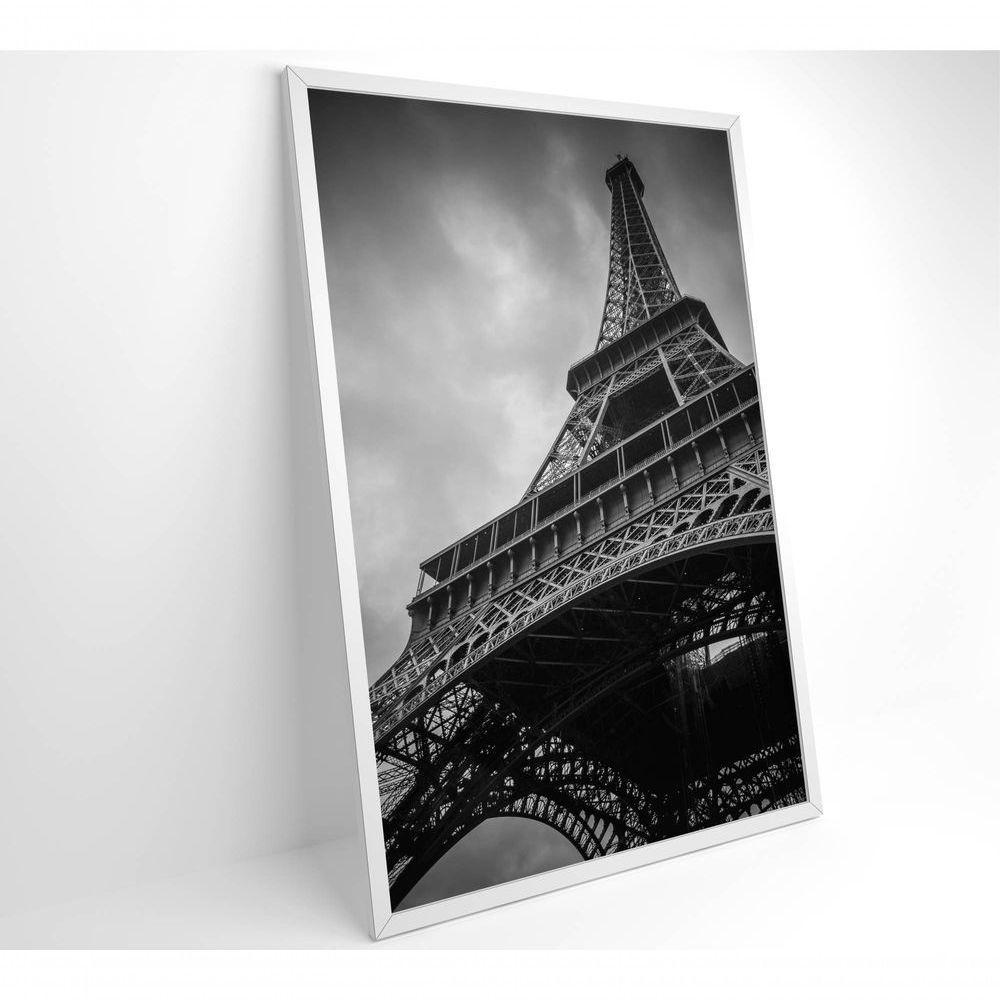 Quadro Torre Eiffel Preto E Branco 80x120 Cm Vidro Impresso - 7
