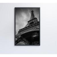Quadro Torre Eiffel Preto E Branco 80x120 Cm Vidro Impresso