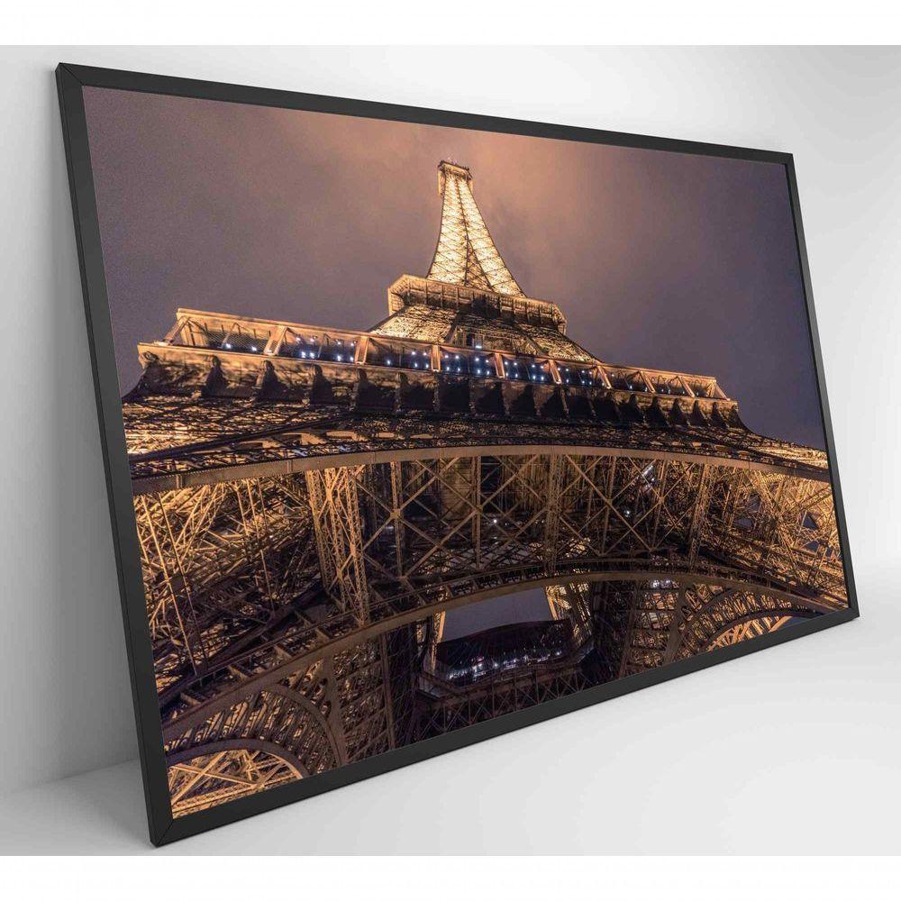 Quadro Torre Eiffel Iluminada 120x80 Cm Vidro Impresso - 4