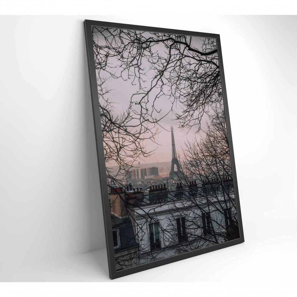 Quadro Torre Eiffel Neblina 80x120 Cm Vidro Impresso - 2