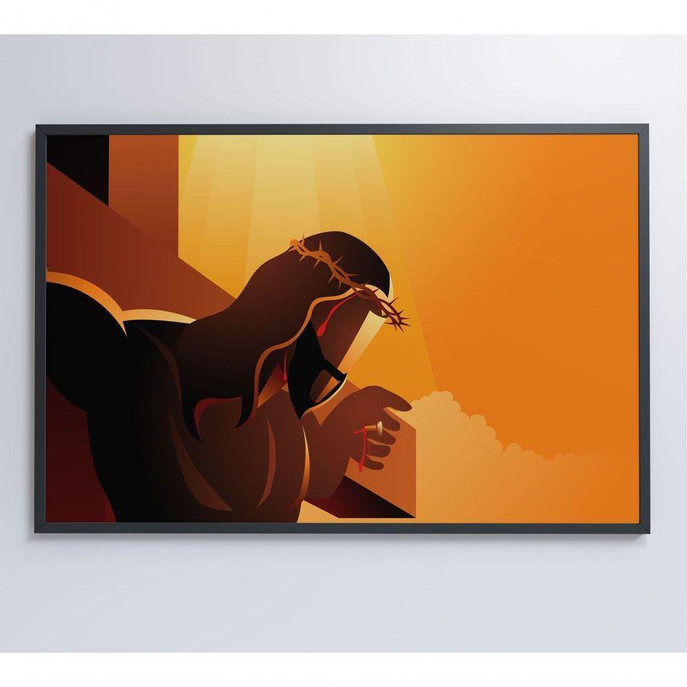 Quadro Jesus Cristo Coroa De Espinhos 120x80 Cm Tecido Canvas - 5