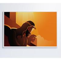 Quadro Jesus Cristo Coroa De Espinhos 120x80 Cm Tecido Canvas - 2