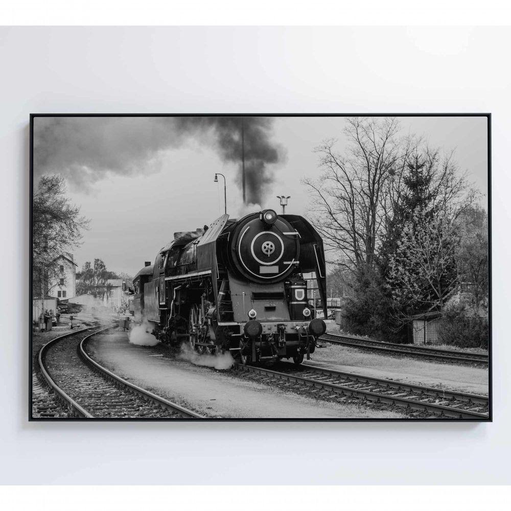 Quadro Trem Preto E Branco 2 90x60 Cm Tecido Canvas - 3