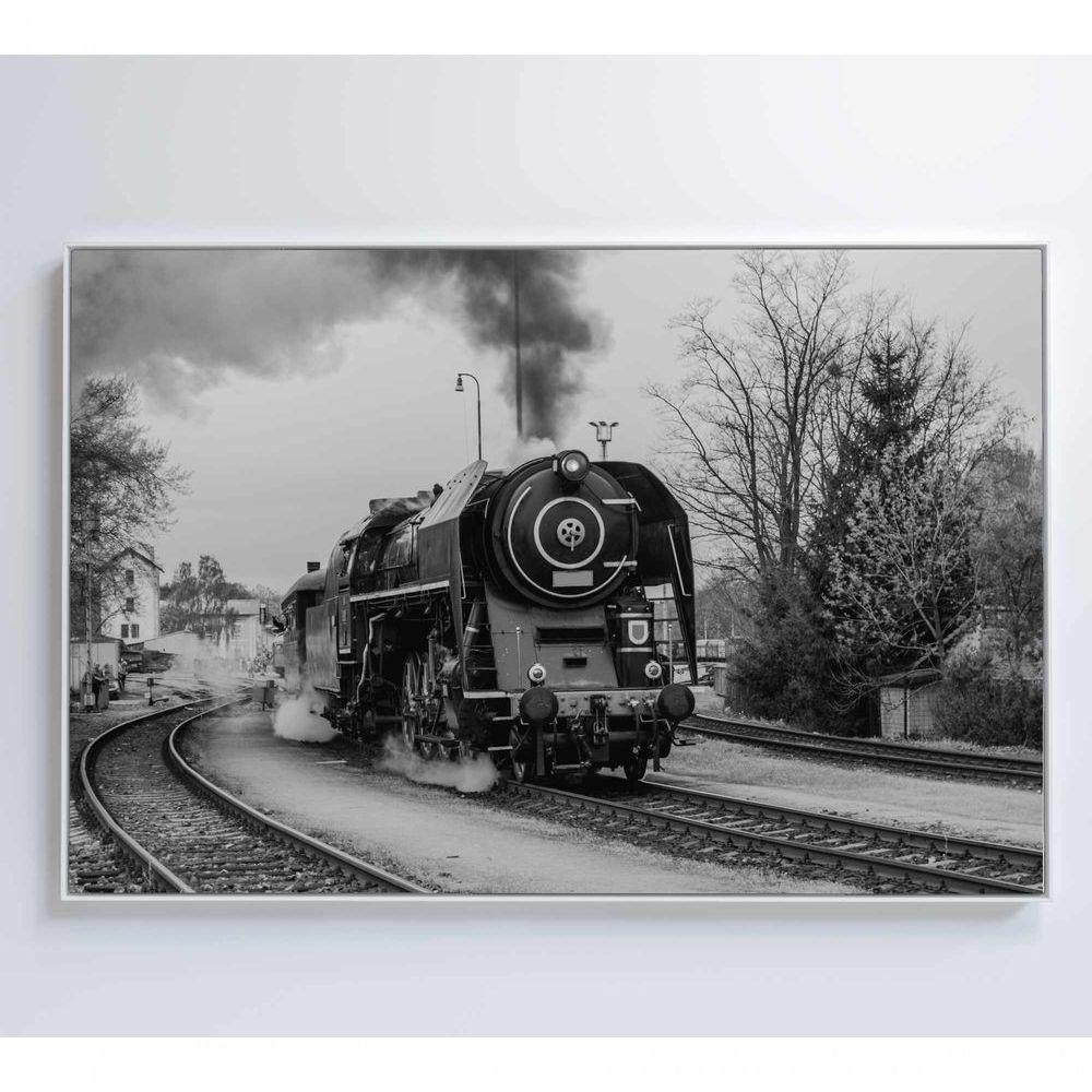 Quadro Trem Preto E Branco 2 90x60 Cm Tecido Canvas - 6