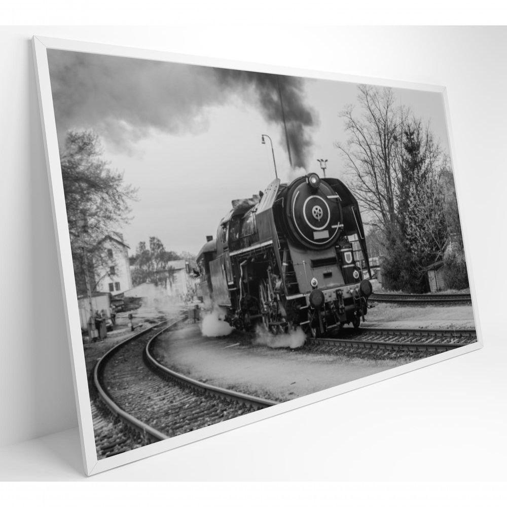 Quadro Trem Preto E Branco 2 90x60 Cm Tecido Canvas - 8