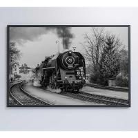 Quadro Trem Preto E Branco 2 90x60 Cm Tecido Canvas - 2