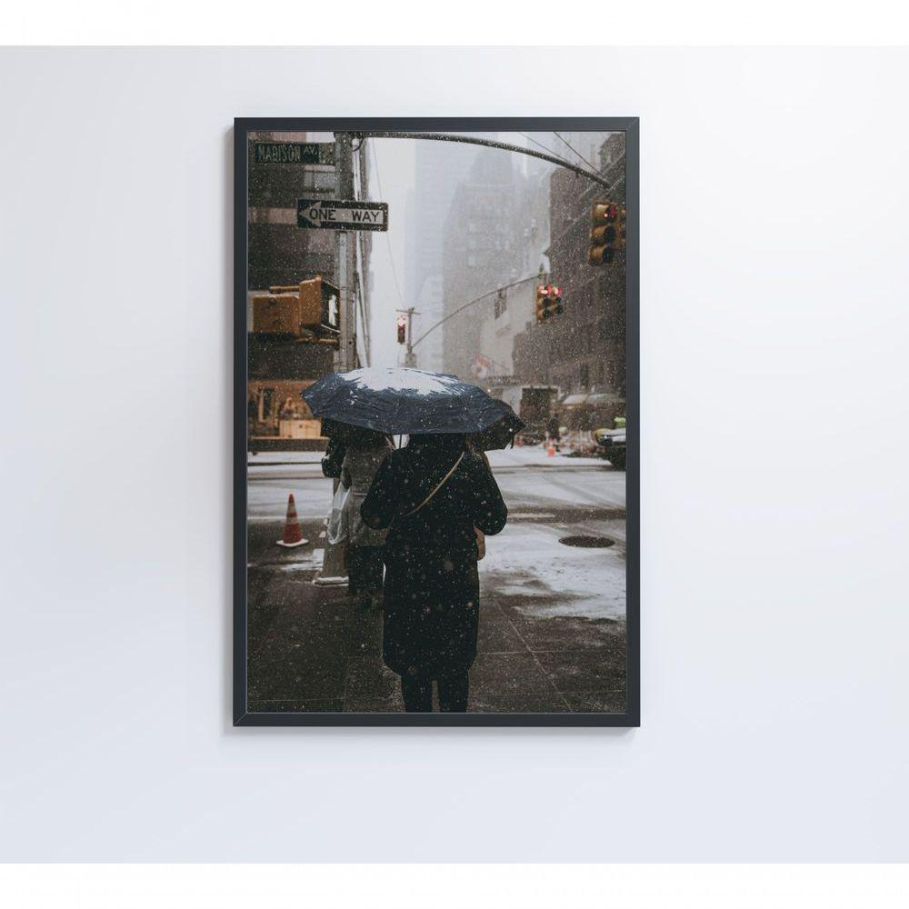 Quadro Neve Nova York 60x90 Cm Tecido Canvas - 4