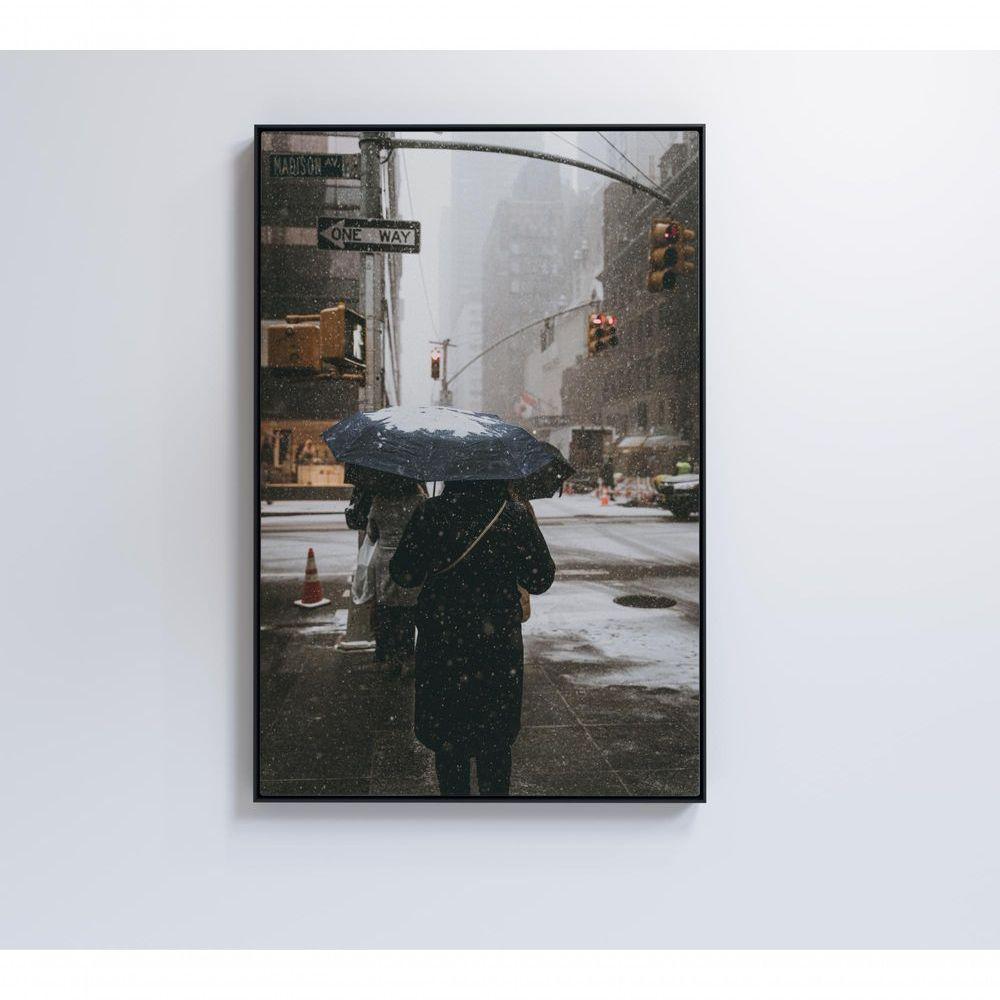 Quadro Neve Nova York 60x90 Cm Tecido Canvas - 5