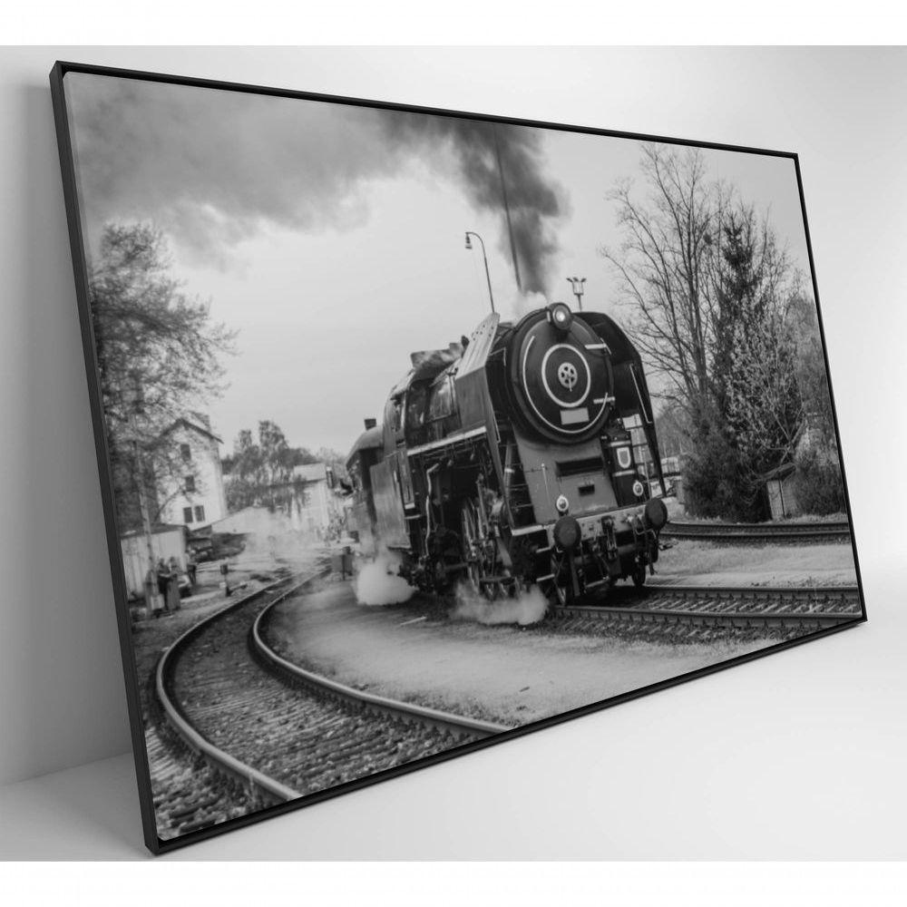 Quadro Trem Preto E Branco 2 60x40 Cm Tecido Canvas - 5