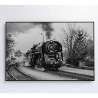 Quadro Trem Preto E Branco 2 60x40 Cm Tecido Canvas - 3
