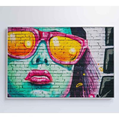 Quadro Grafite óculos 60x40 Cm Vidro Impresso