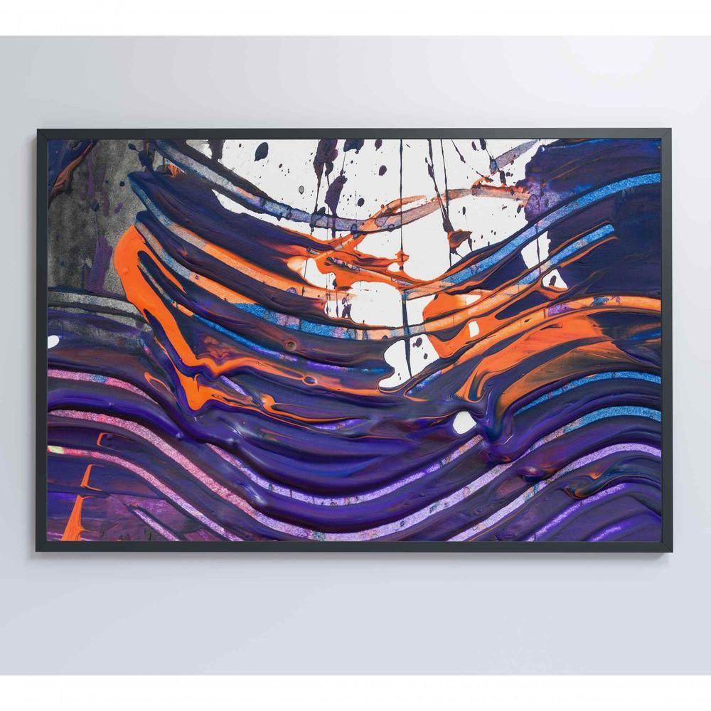 Quadro Pintura Roxo 90x60 Cm Tecido Canvas - 1