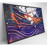 Quadro Pintura Roxo 90x60 Cm Tecido Canvas - 7