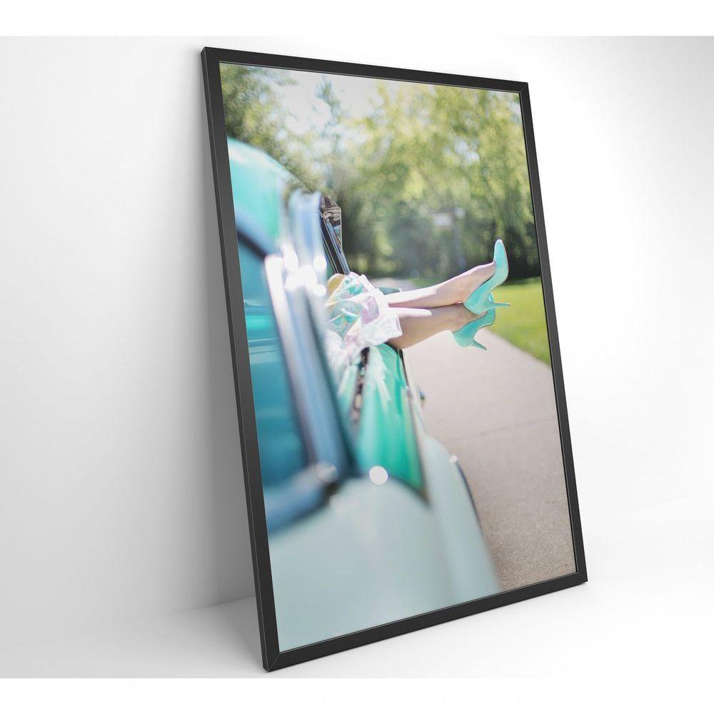 Quadro Carro Clássico E Mulher 60x90 Cm Tecido Canvas - 6