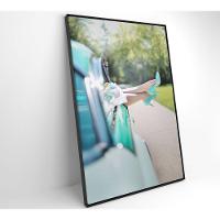 Quadro Carro Clássico E Mulher 60x90 Cm Tecido Canvas - 5