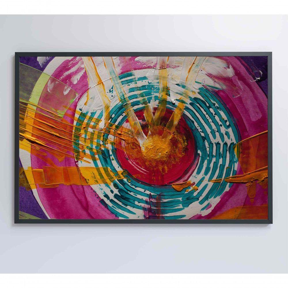 Quadro Pintura Círculos 120x80 Cm Tecido Canvas - 5