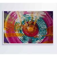 Quadro Pintura Círculos 120x80 Cm Tecido Canvas - 2