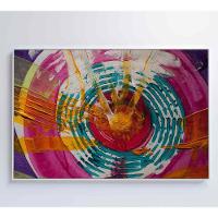 Quadro Pintura Círculos 120x80 Cm Tecido Canvas