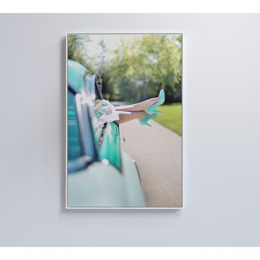Quadro Carro Clássico E Mulher 40x60 Cm Tecido Canvas - 2