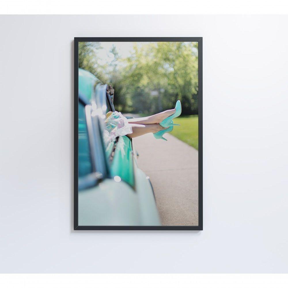 Quadro Carro Clássico E Mulher 40x60 Cm Tecido Canvas - 3