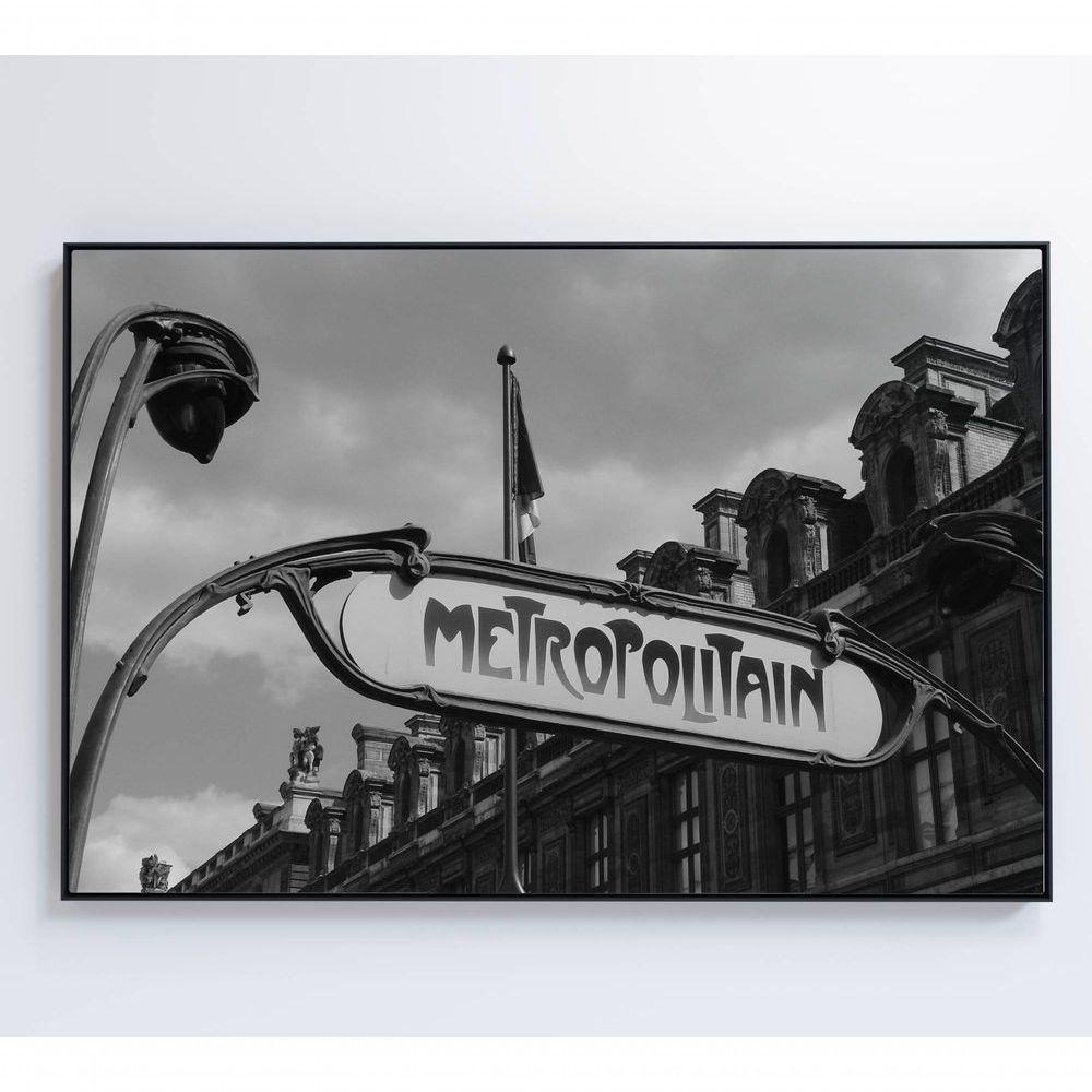 Quadro Metro Paris 90x60 Cm Tecido Canvas - 1