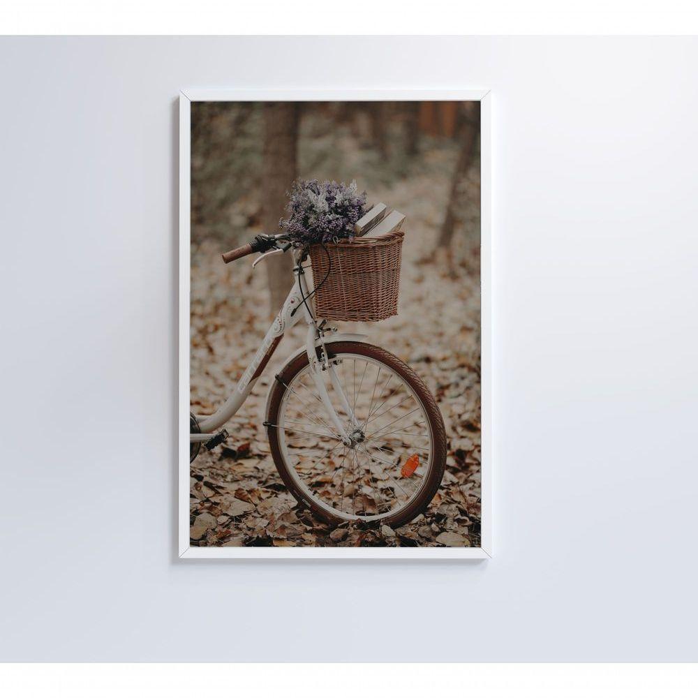 Quadro Bicicleta Branca 60x40 Cm Tecido Canvas - 5