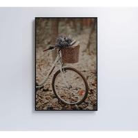 Quadro Bicicleta Branca 60x40 Cm Tecido Canvas - 1