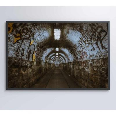 Quadro Passagem Subterrânea 60x40 Cm Adesivo Fotográfico