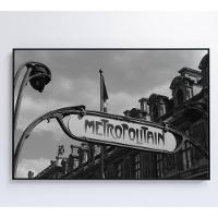 Quadro Metro Paris 120x80 Cm Tecido Canvas - 1