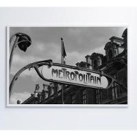 Quadro Metro Paris 120x80 Cm Tecido Canvas - 6