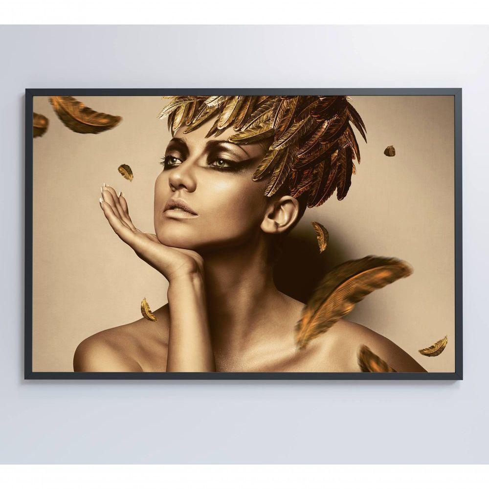 Quadro Mulher Coroa De Louros 60x40 Cm Tecido Canvas - 4