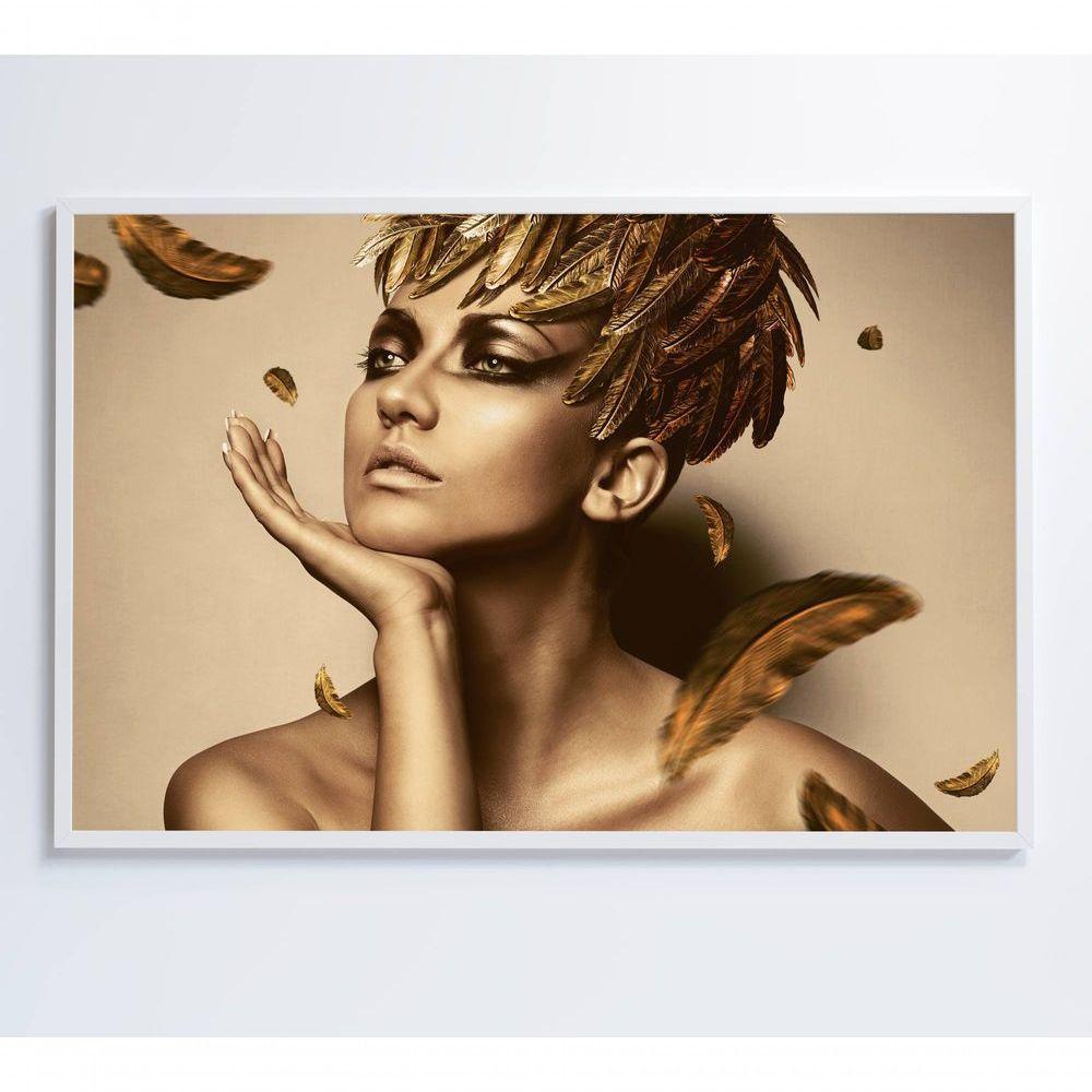 Quadro Mulher Coroa De Louros 60x40 Cm Tecido Canvas - 5