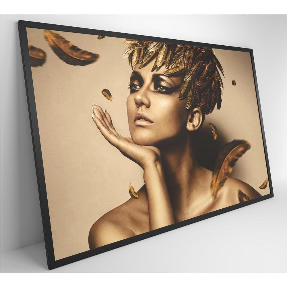 Quadro Mulher Coroa De Louros 60x40 Cm Tecido Canvas - 7