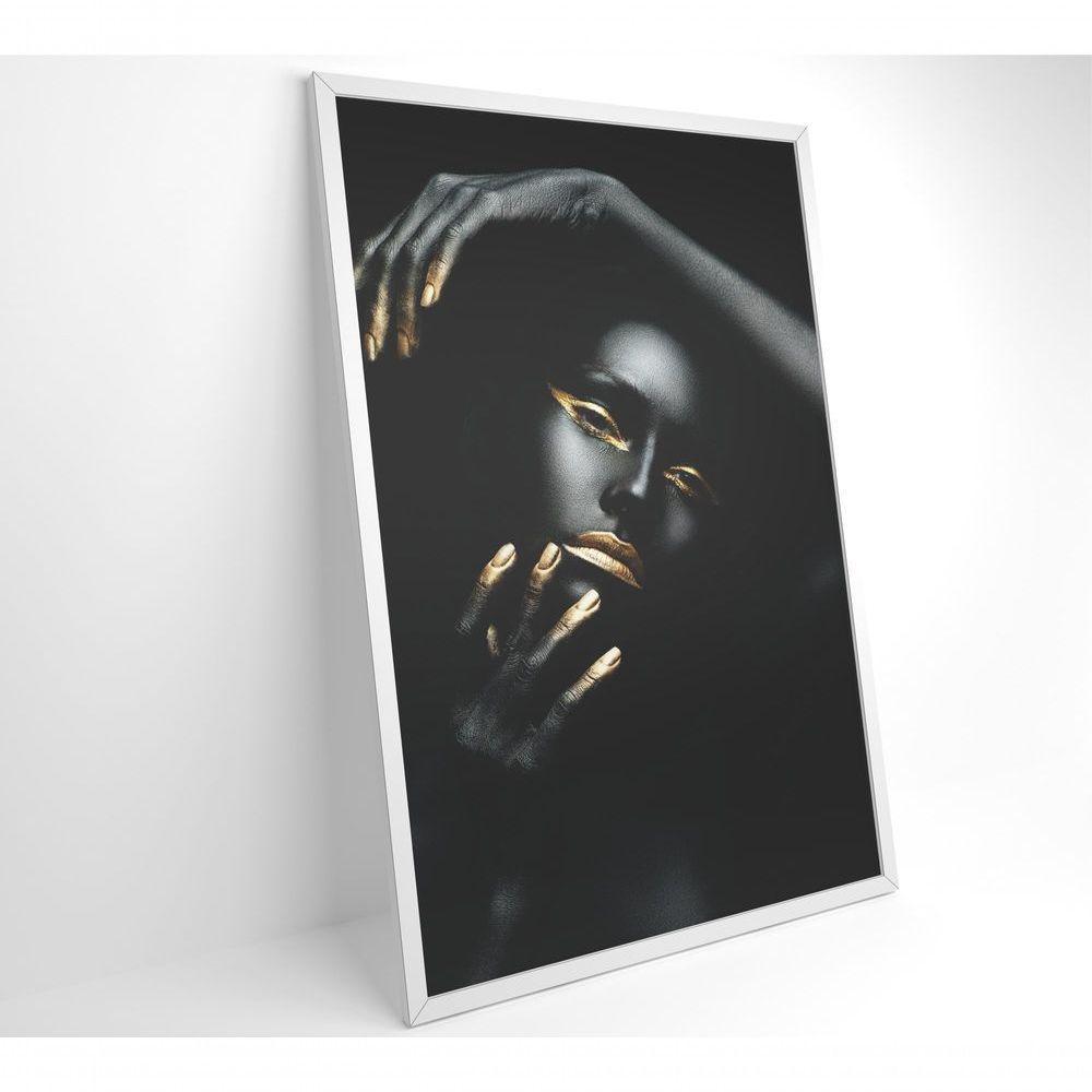 Quadro Mulher Negra Dourado 60x90 Cm Tecido Canvas - 8