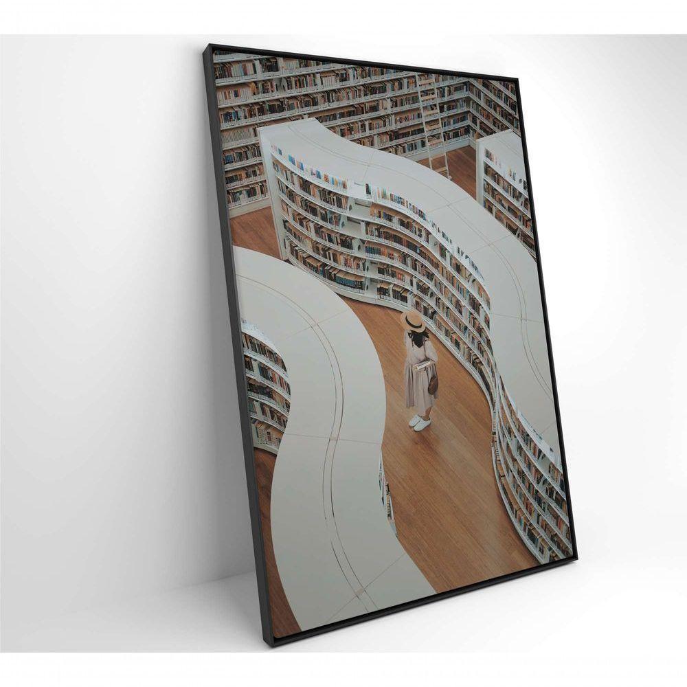 Quadro Arquitetura Biblioteca 60x90 Cm Tecido Canvas - 2