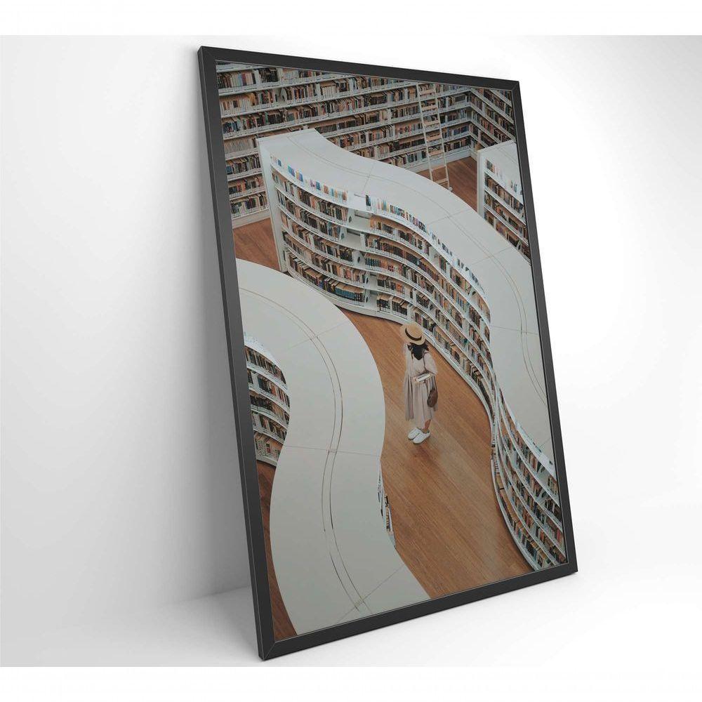 Quadro Arquitetura Biblioteca 60x90 Cm Tecido Canvas - 7