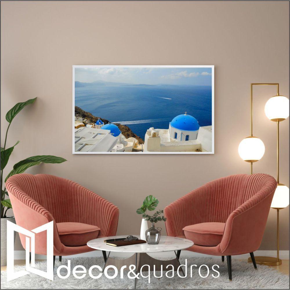 Quadro Mar Santorini 60x90 Cm Tecido Canvas - 1