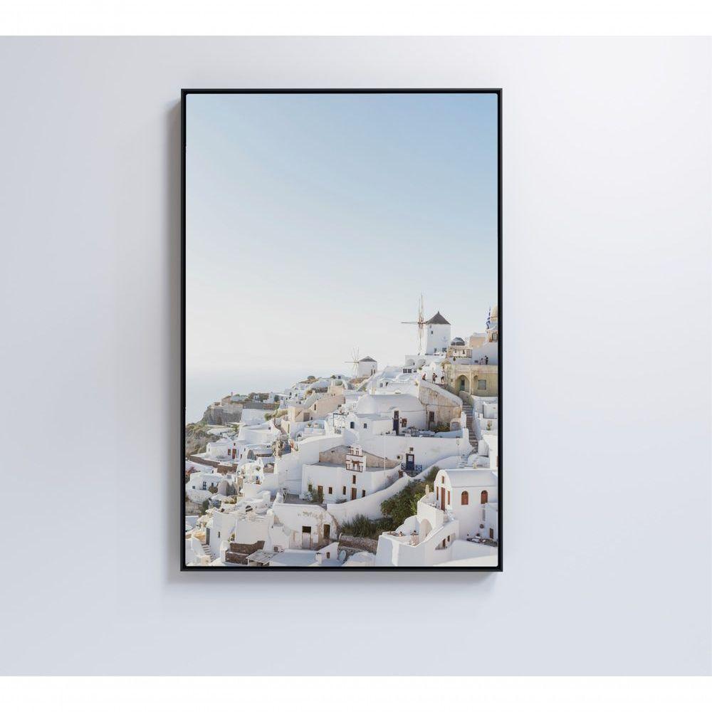 Quadro Paisagem Ilha Santorini 80x120 Cm Vidro Impresso - 3