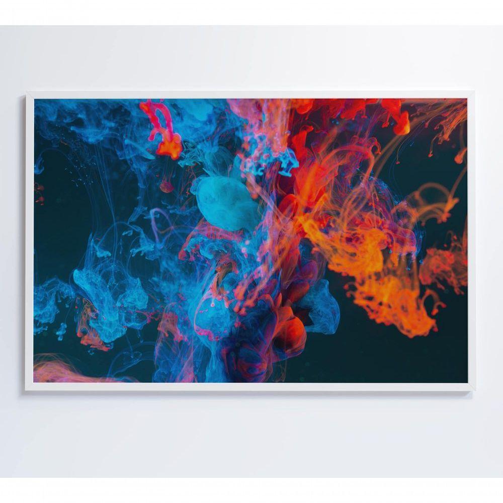 Quadro Abstrato Gelo E Fogo 120x80 Cm Tecido Canvas - 6