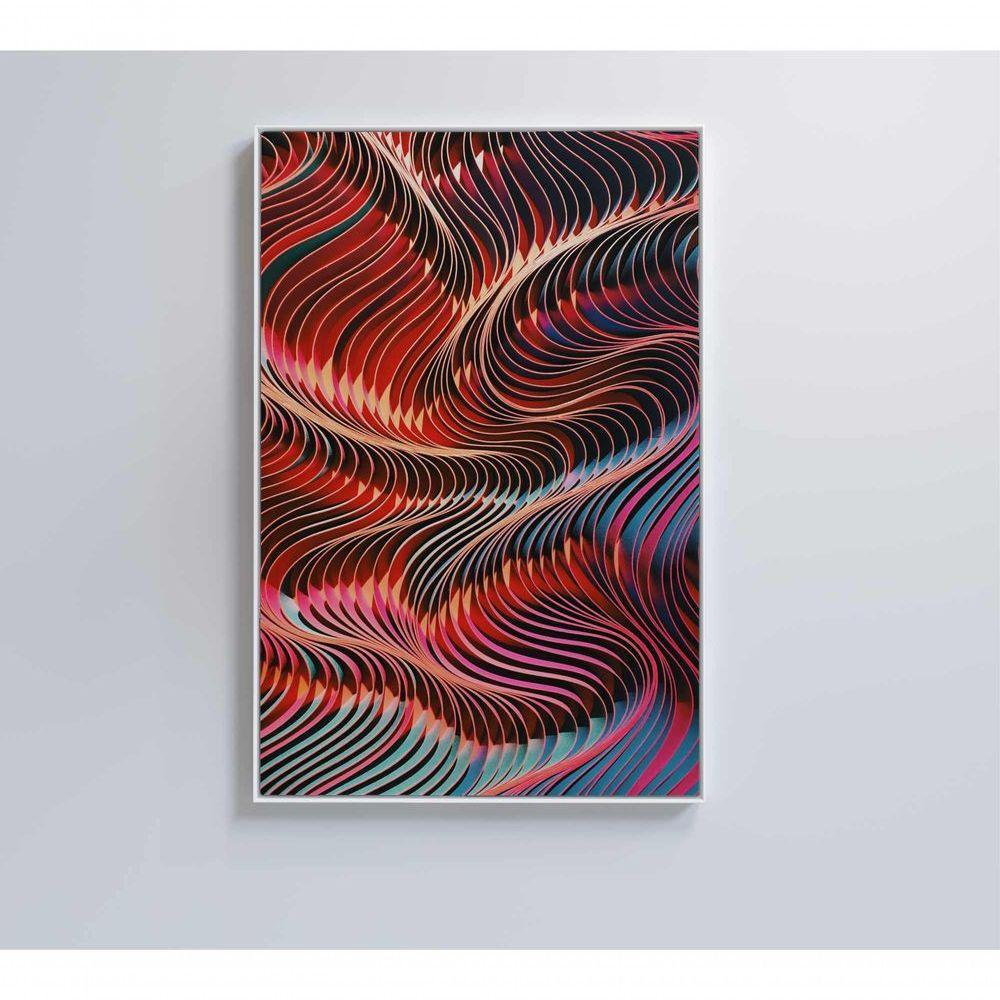 Quadro Abstrato Ondulações 40x60 Cm Tecido Canvas - 1