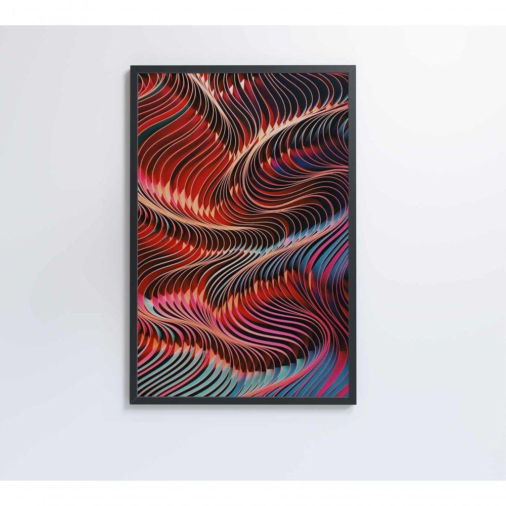 Quadro Abstrato Ondulações 40x60 Cm Tecido Canvas - 2