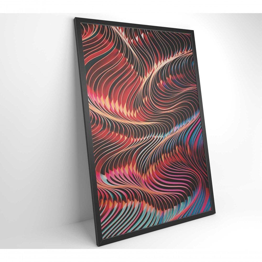 Quadro Abstrato Ondulações 40x60 Cm Tecido Canvas - 5