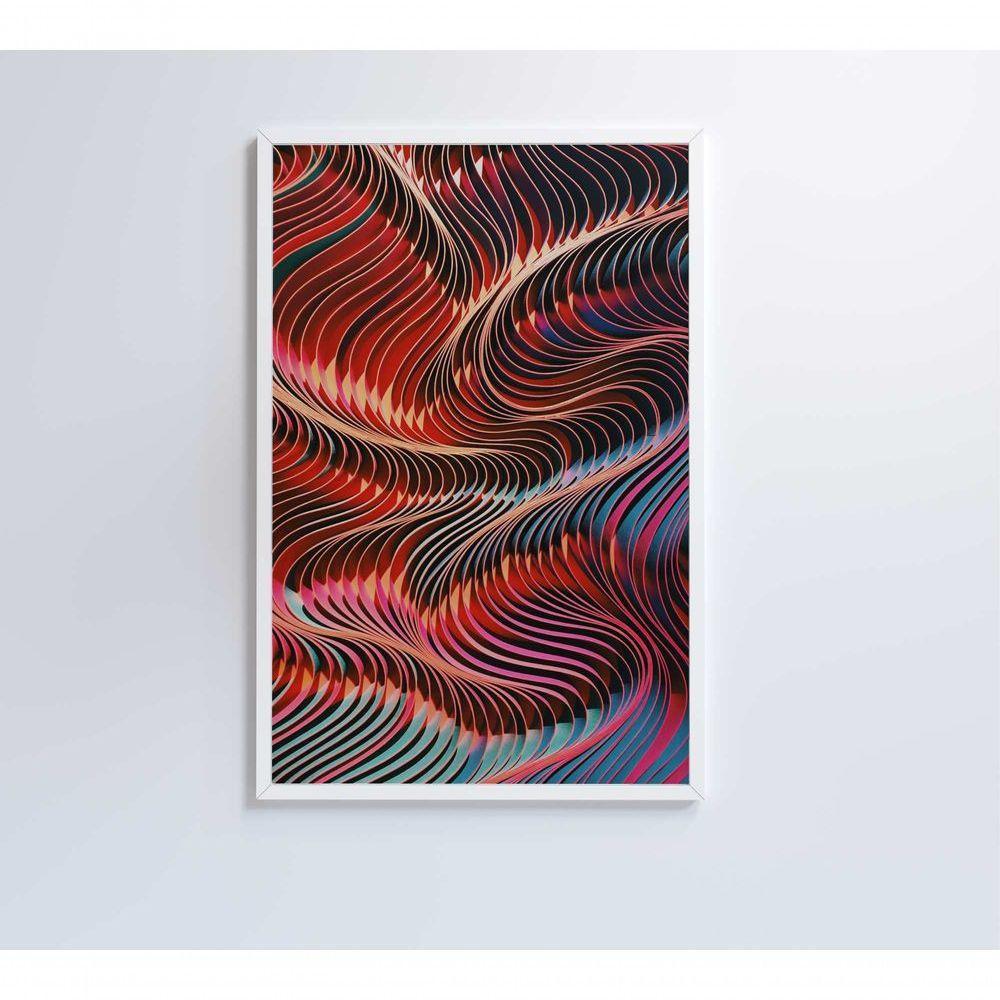 Quadro Abstrato Ondulações 40x60 Cm Tecido Canvas - 8