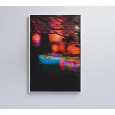 Quadro Chuva Noturna 80x120 Cm Tecido Canvas