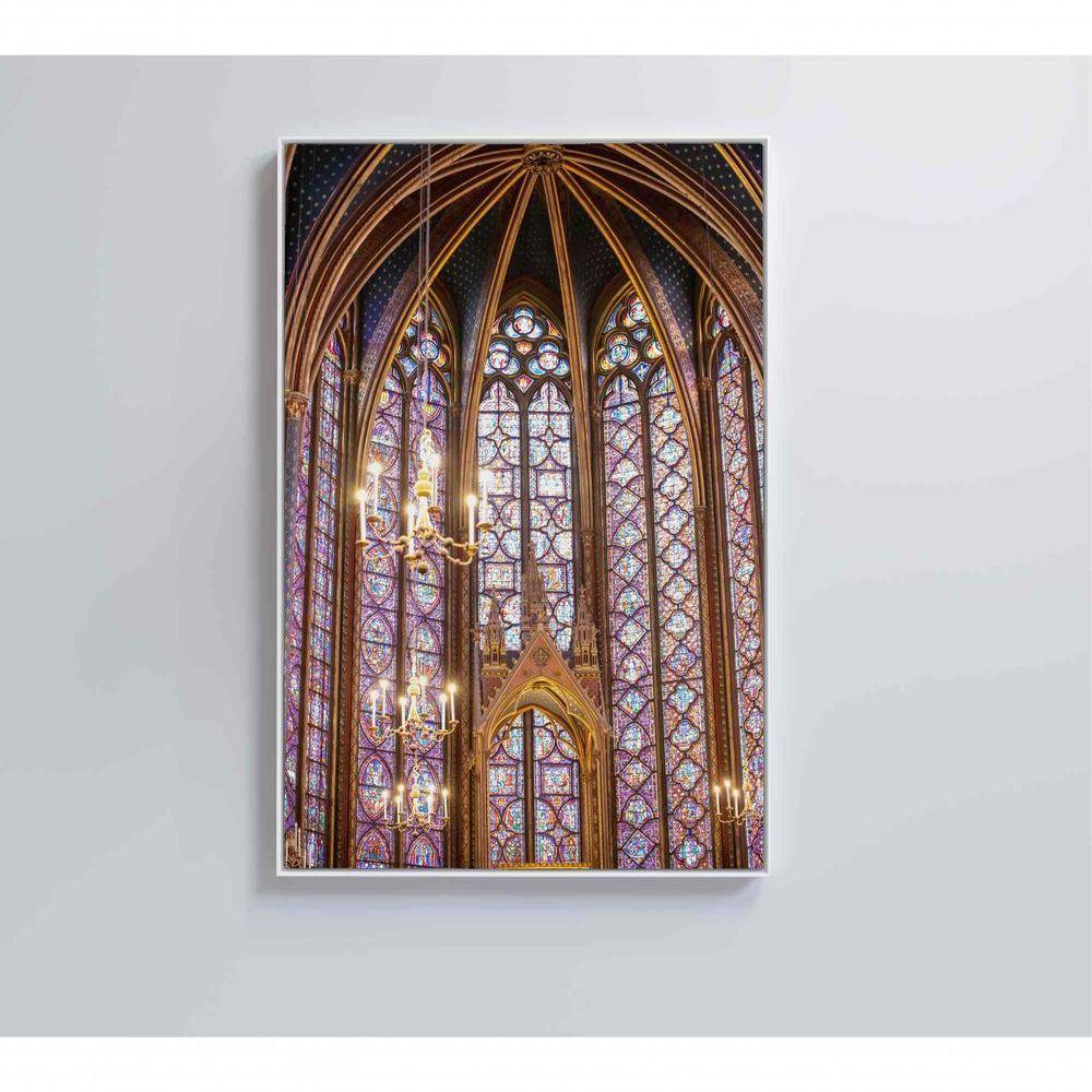 Quadro Arquitetura Vitrais 40x60 Cm Tecido Canvas - 1