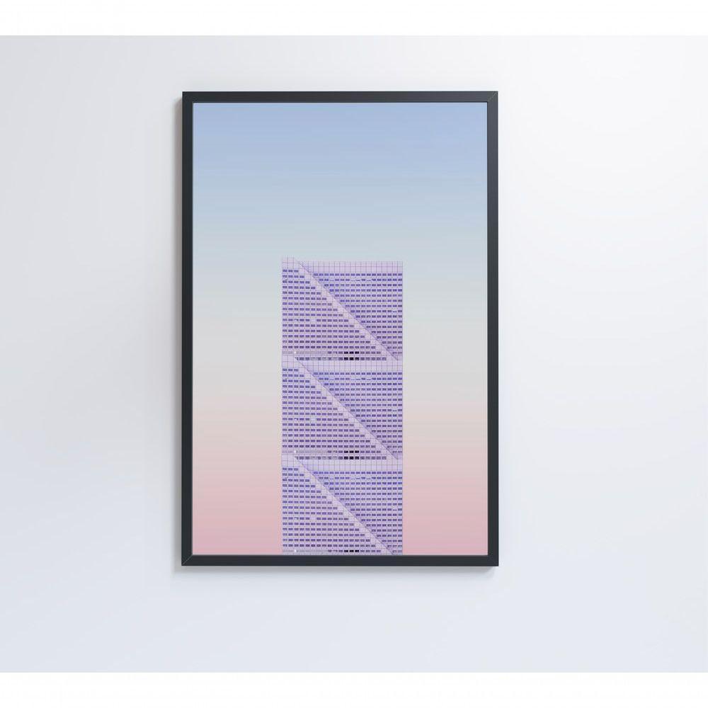 Quadro Arquitetura Diagonais 60x90 Cm Tecido Canvas - 2