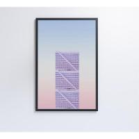 Quadro Arquitetura Diagonais 60x90 Cm Tecido Canvas - 2