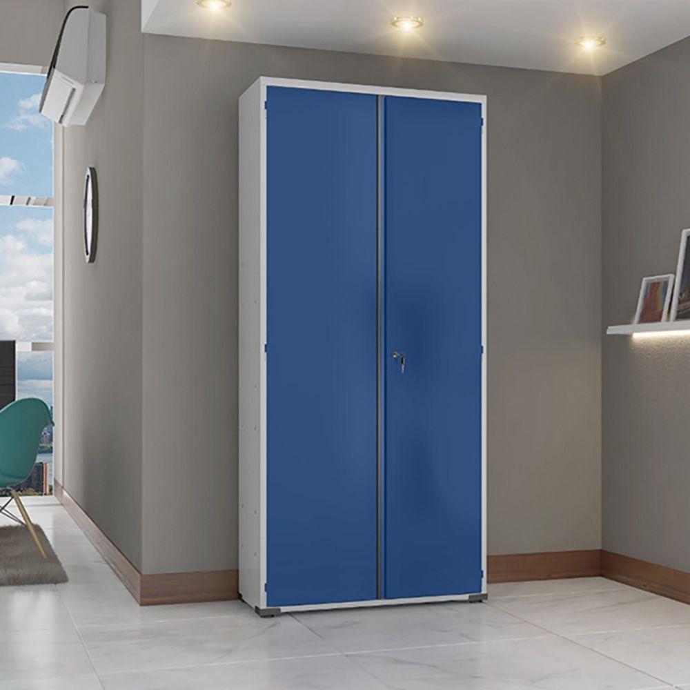 Armário Aço Escritório Fechadura 4 Prateleiras Ea301 Azul - 7