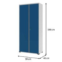 Armário Aço Escritório Fechadura 4 Prateleiras Ea301 Azul - 5